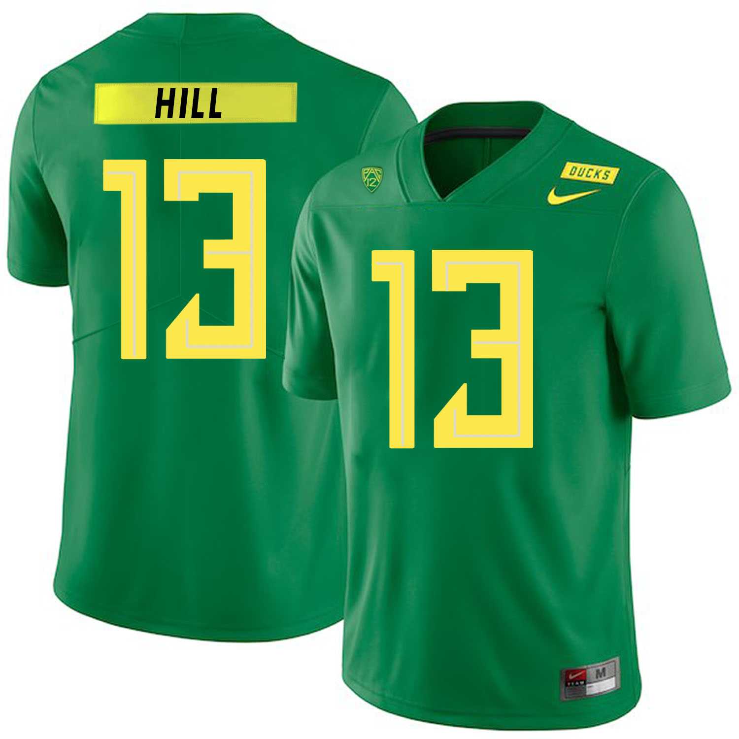 Oregon Ducks #13 Troy Hill Apple Green Nike College Football Jersey